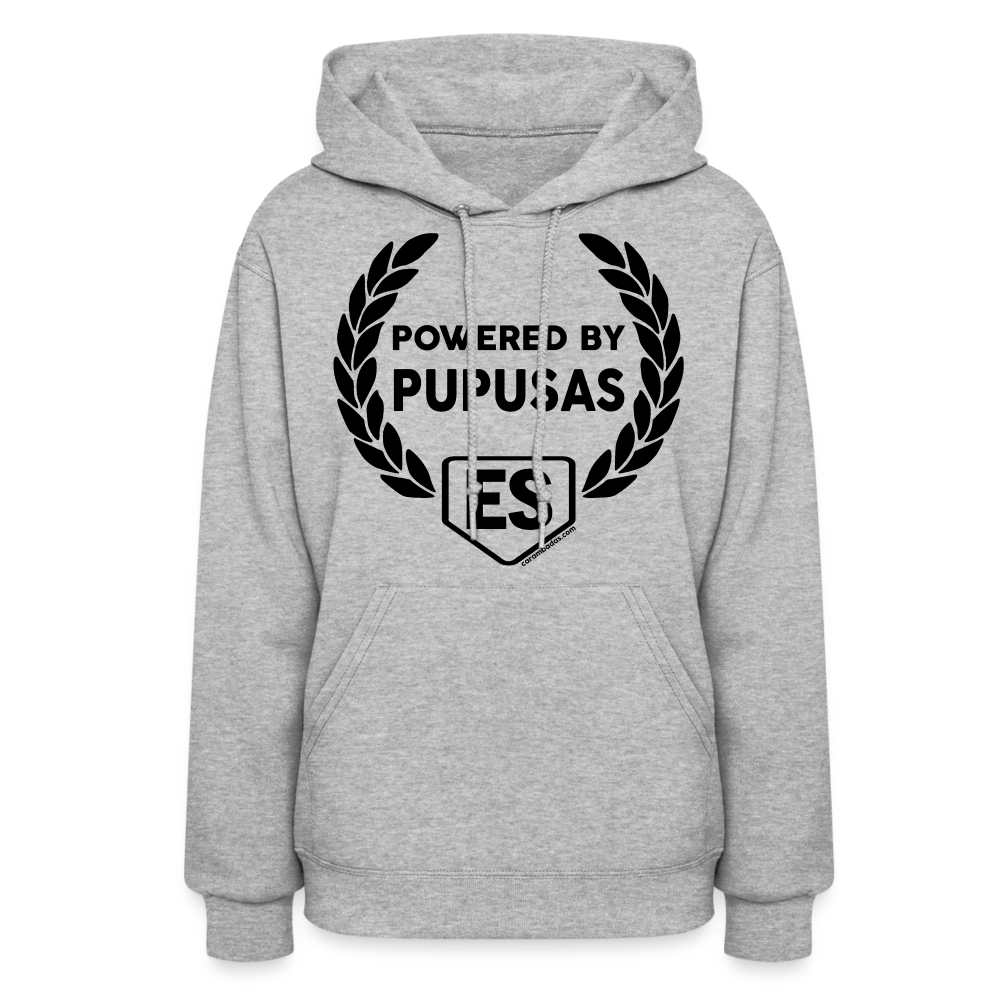 Women's Powered by Pupusas Hoodie - heather gray