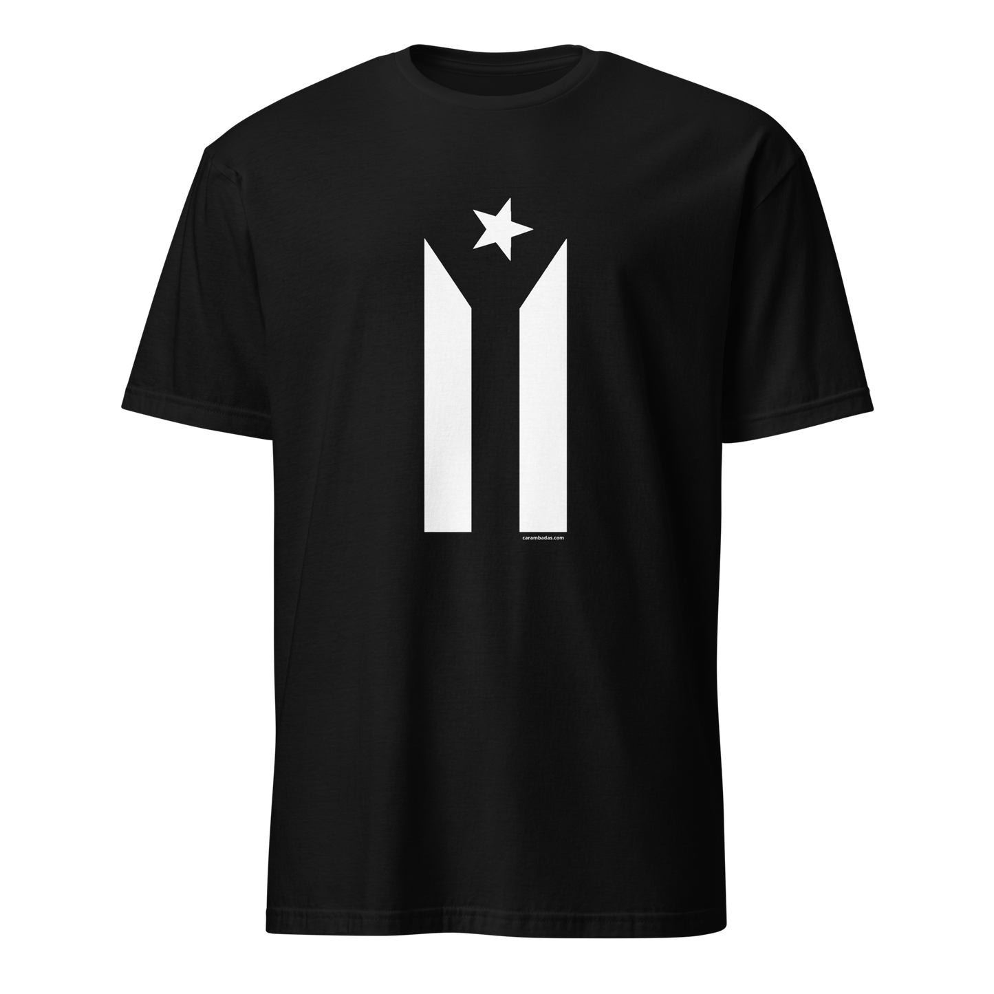 Black and White Puerto Rico Flag Unisex T-Shirt