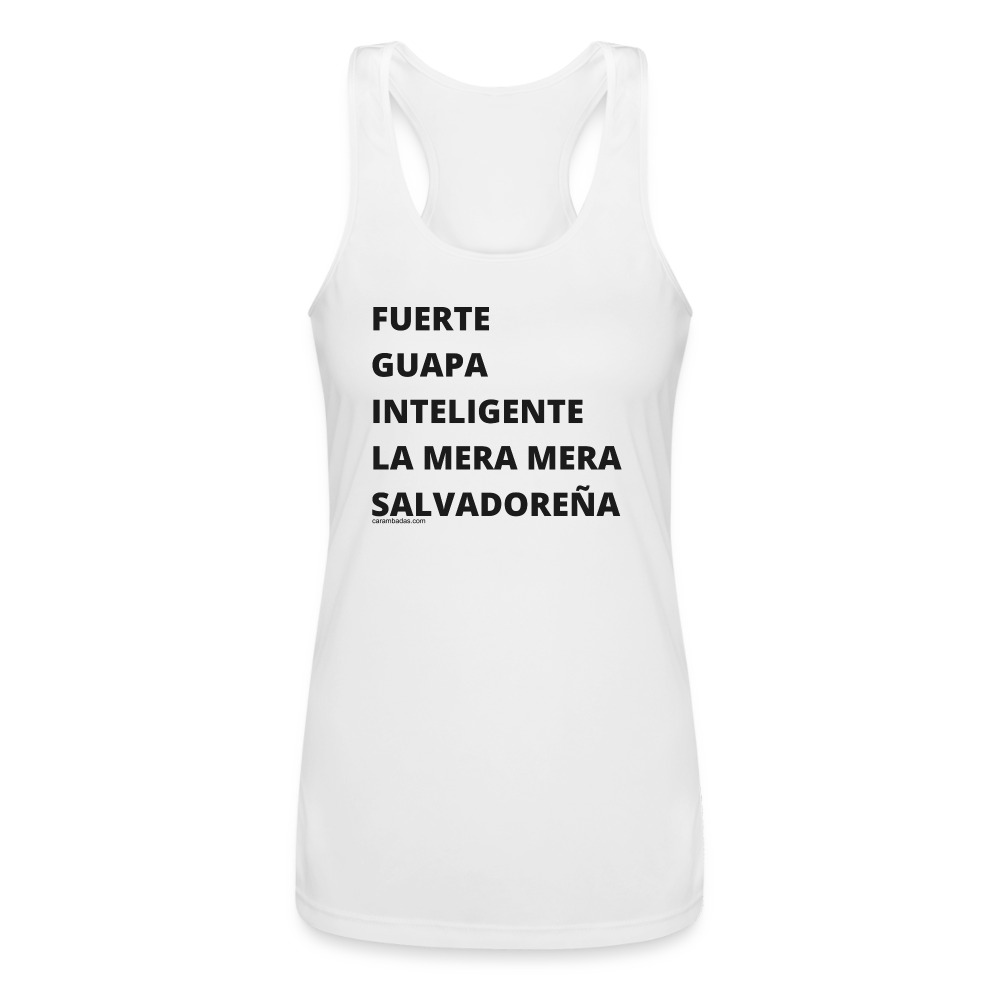 Salvadorian Women’s Performance Racerback Tank Top - white