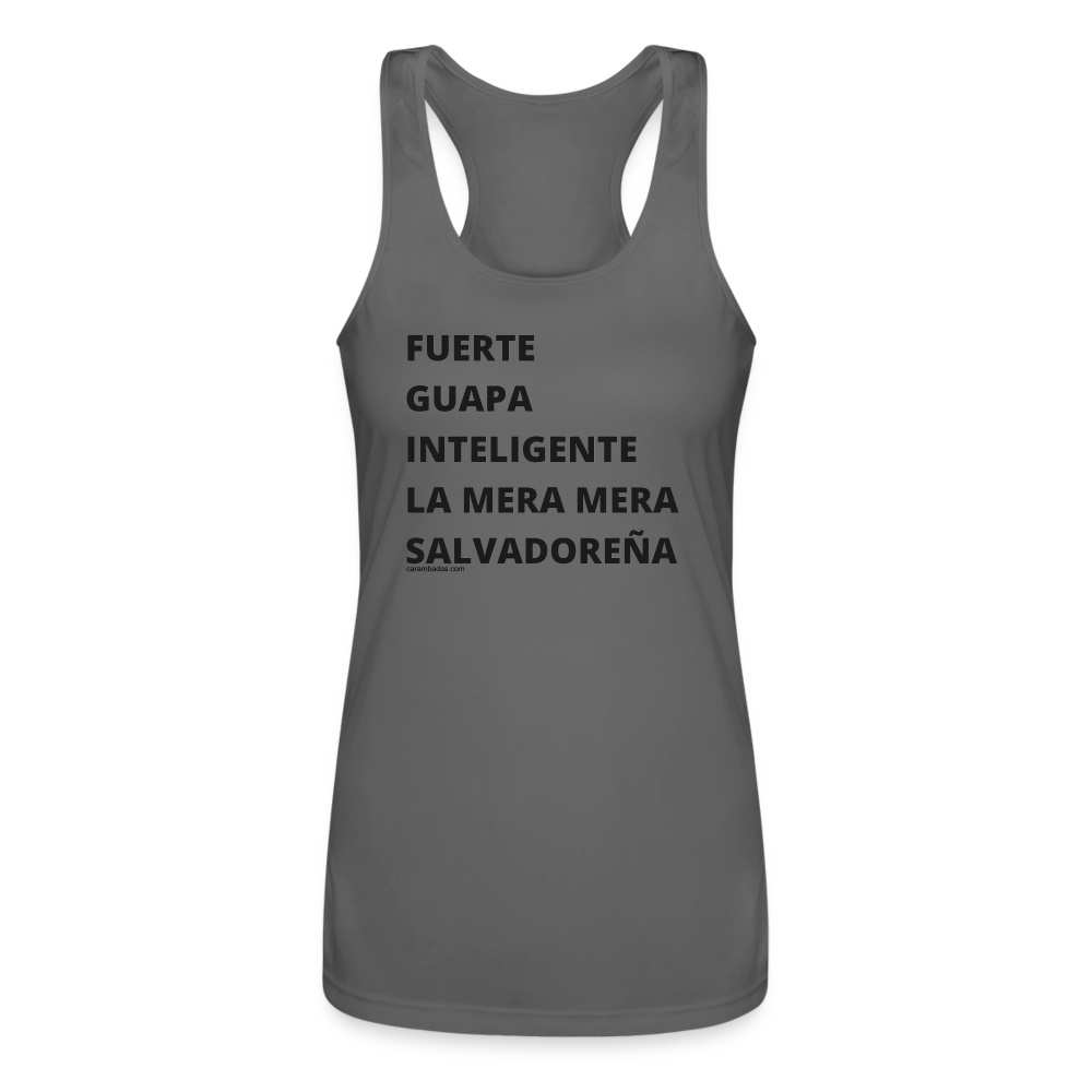 Salvadorian Women’s Performance Racerback Tank Top - charcoal