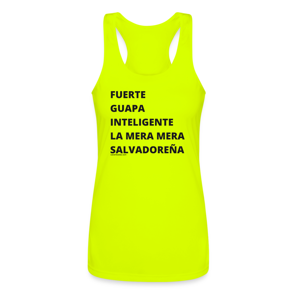 Salvadorian Women’s Performance Racerback Tank Top - neon yellow