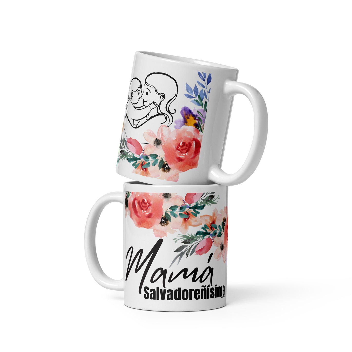 Mamá Salvadoreñísima - White glossy mug
