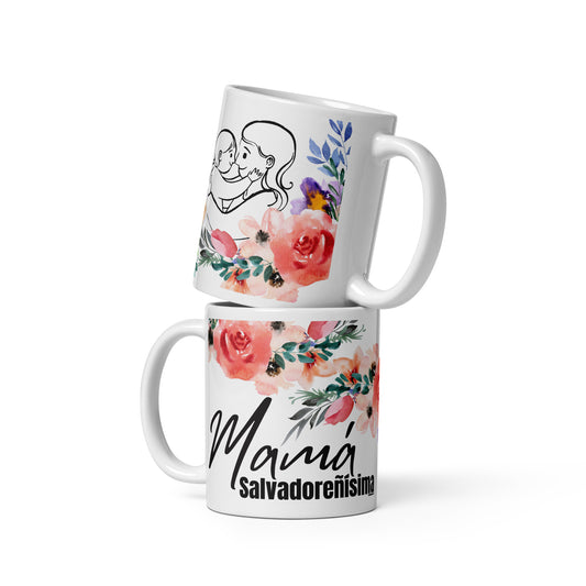 Mamá Salvadoreñísima - White glossy mug